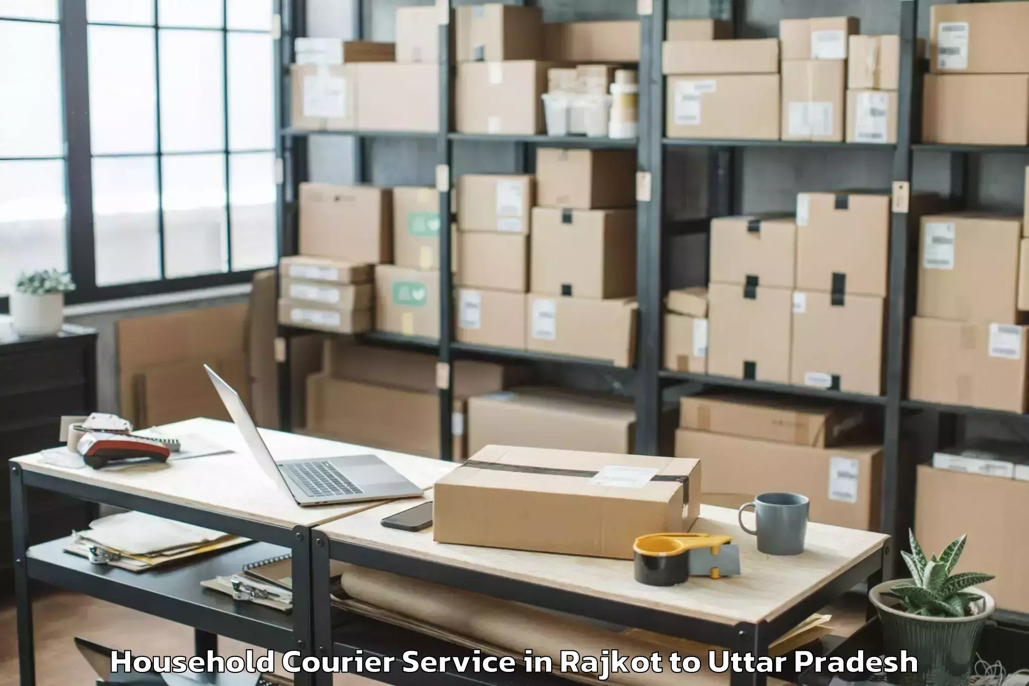 Quality Rajkot to Phoenix United Mall Bareily Household Courier